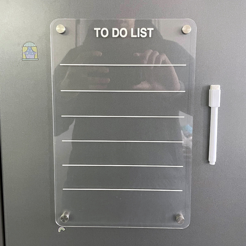 Tablero de exhibición de pegatinas de nevera Tablero de mensajes de pegatinas magnéticas Acrílico transparente puerta de hierro puerta de hierro