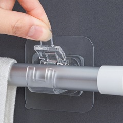 Hookless curtain rod hooks curtain rod holder door curtain hook clips extendable rod adhesive type sheer curtain holder
