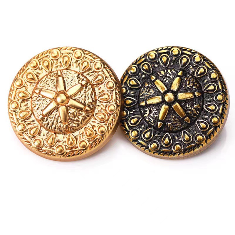 凸面花纹外套西装正装金属手缝扣上衣厂家直销合金高脚纽扣批发