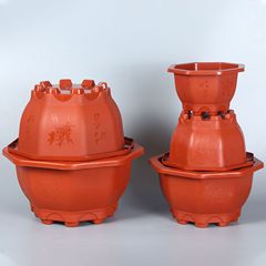 盆栽盆綠植物花盆文竹多肉透氣控根盆加厚塑料花盆廠家批發八角盆