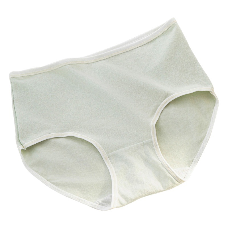 [Algodón puro] ropa interior de cintura alta de algodón para mujer calzoncillos de niña de cintura media simple de color macaron para mujer