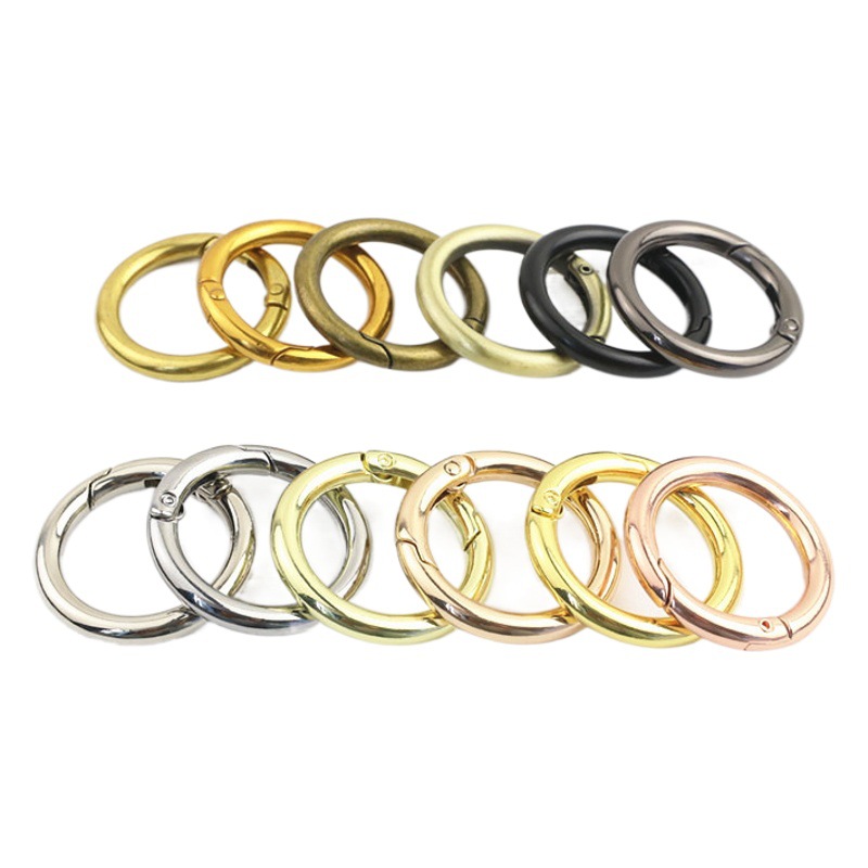 Luggage accessories inner diameter 2.5cm one inch open spring ring connection buckle open ring lifting ring gold and silver