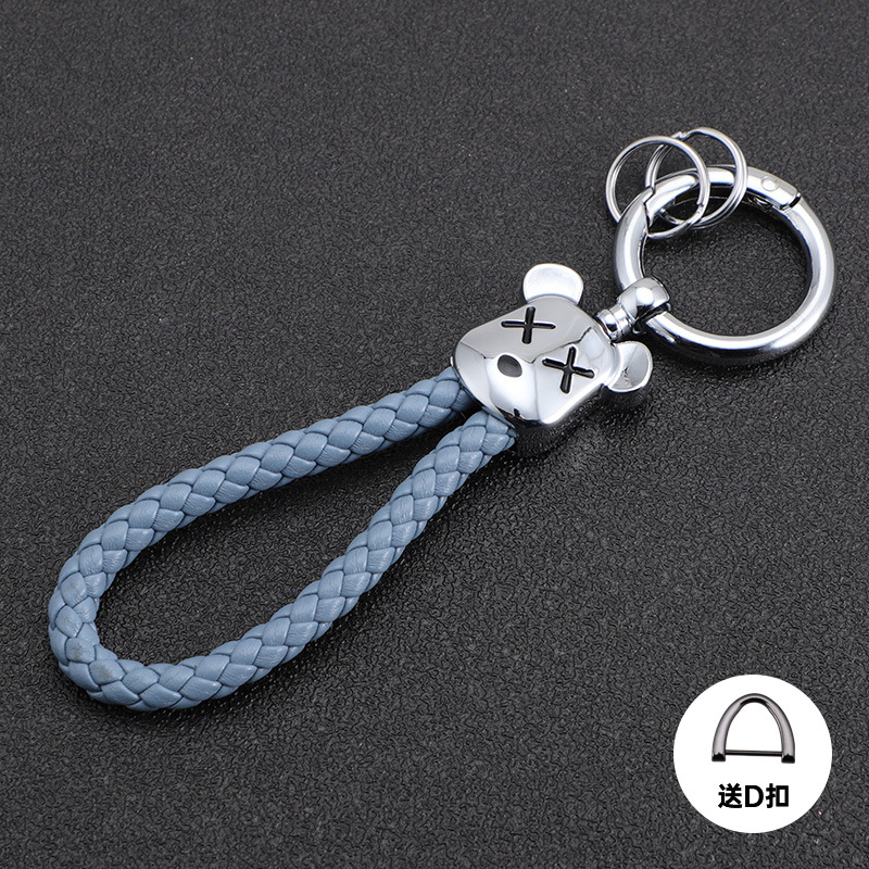 Oso violento transfronterizo llavero de coche oso de metal muñeca de alta gama llavero cuerda anti-pérdida, duradero, resistente a los arañazos