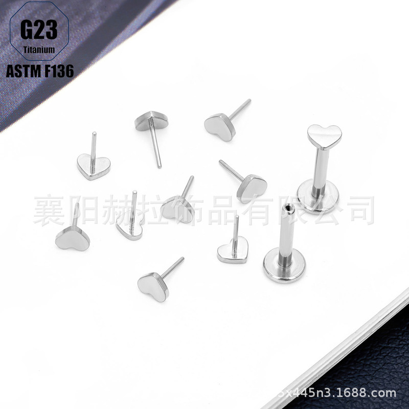 F136 Titanium Alloy Lip Piercing Ear Bone Stud Small Base G23 Body Piercing Personalized Piercing Inlay
