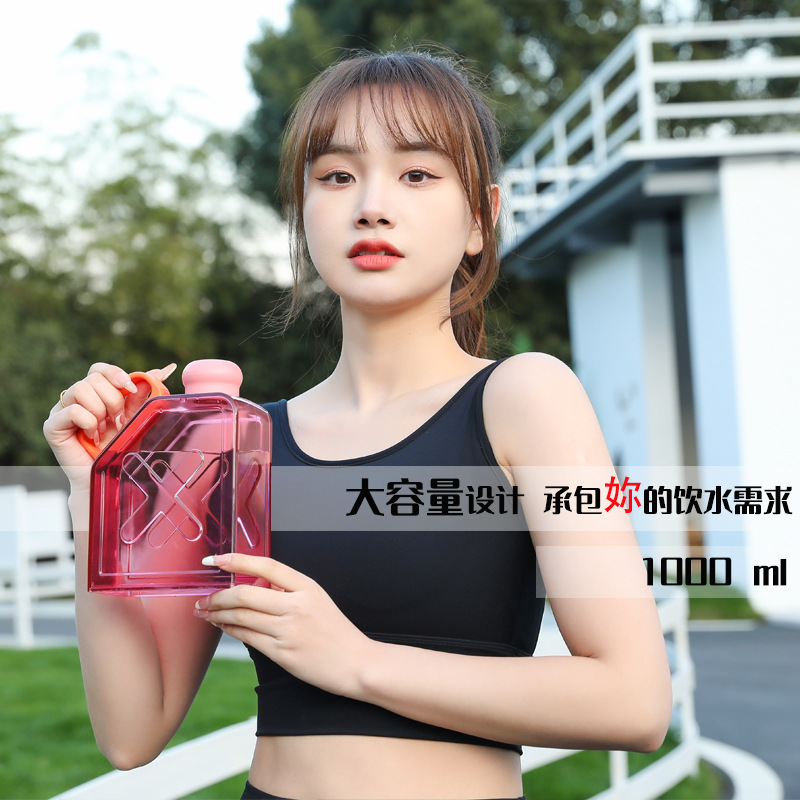 Fabricante YaFiqi venta directa de 1000ml publicidad de regalo taza de plástico personalizada estándar europeo y americano para adultos kettle de fitness