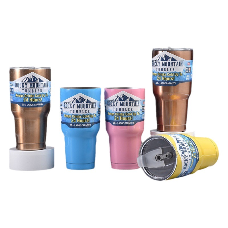 Verano caliente frío-mantenimiento taza de helado europeo y americano 30oz taza de coche 304 de acero inoxidable vacío termo taza al por mayor