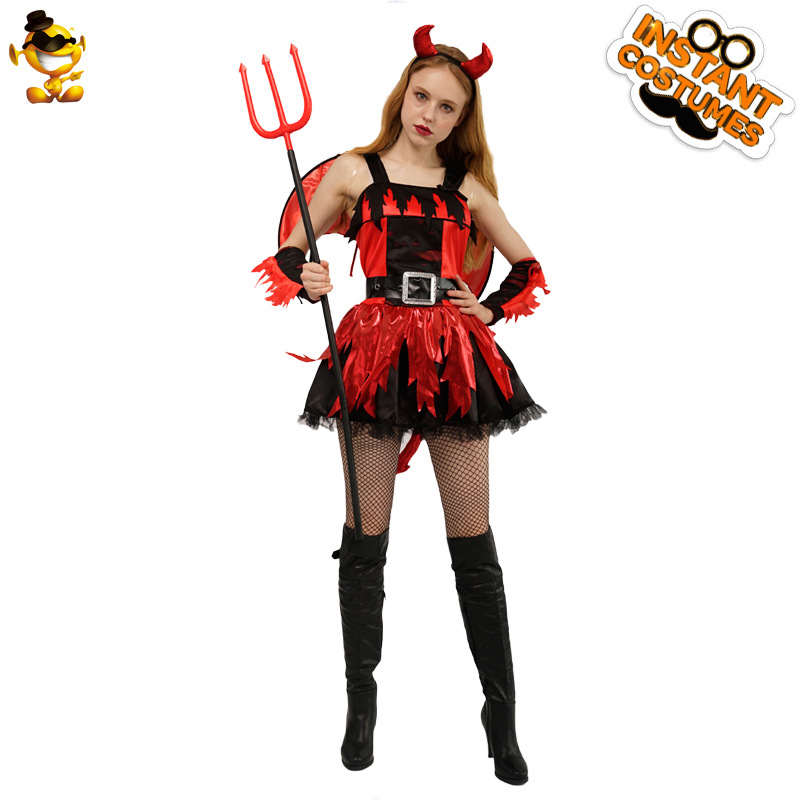 Halloween adulto hembra Diablo rojo fiesta traje Halloween grande hembra Diablo rojo Cosplay image 7