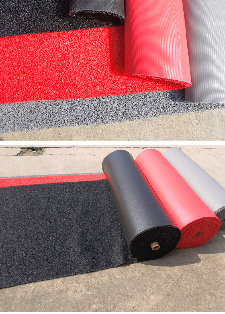 Manufacturer's Ready-Stock Thickened and Densely Woven Wire Loop Roll Material, Can Be Cut, Non-Slip, Waterproof, Automotive Pvc Floor Mat Commercial Roll Material