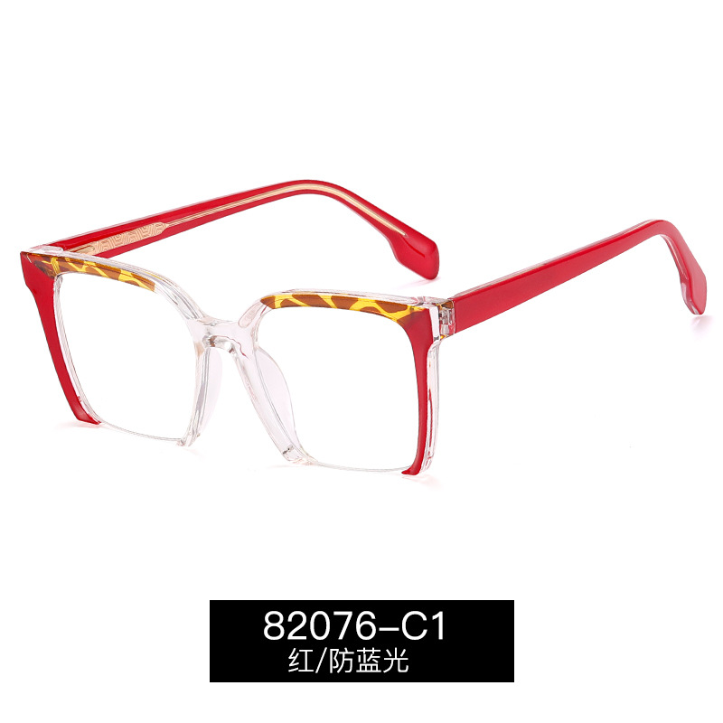 82076 nuevo anti-azul gafas de luz mujer CP insertar pierna moda retro Placa de color gafas lisas puede ser equipado con gafas de miopía