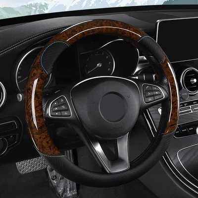 Wholesale Four-Season Universal Anti-Slip Sweat-Absorbent | Steering wheel cover - mocha-36cm-round