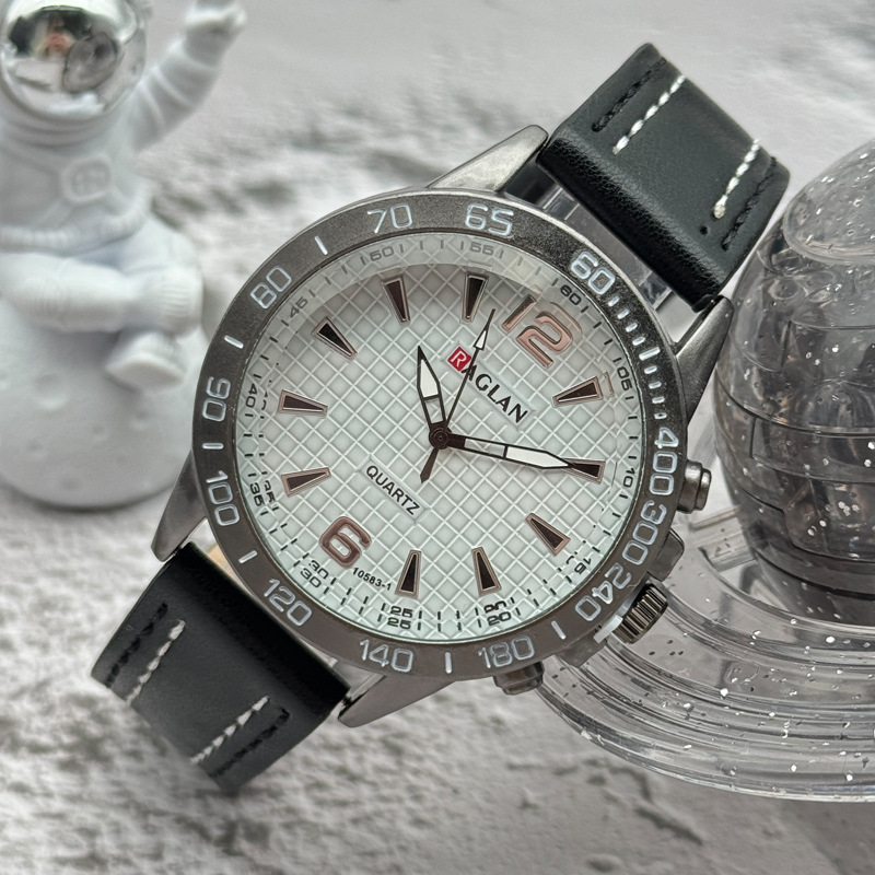 国境を越えた対外貿易の爆発的なファッショントレンドカジュアルビジネス石英時計男性ベルト針ボタン大文字盤腕時計卸売り