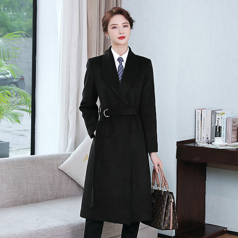秋冬ラシャコート男女会社職業銀行作業服ホテルマネージャーのフロントの中の長いコート|undefined