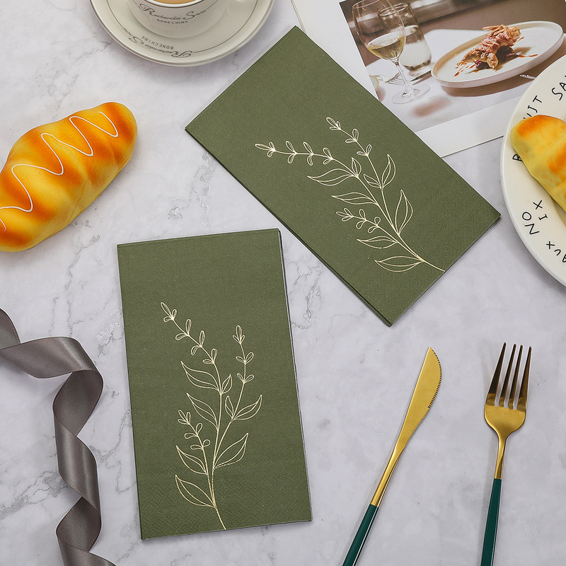 Hot Stamping Napkin, Retro Style Printed Square Napkin, Holiday Party, High-End Restaurant and Hotel Special Disposable Napkin Hot Stamping Napkin, Retro Style Printed Square Napkin, Holiday Party, High-End Restaurant and Hotel Special Disposable Napkin