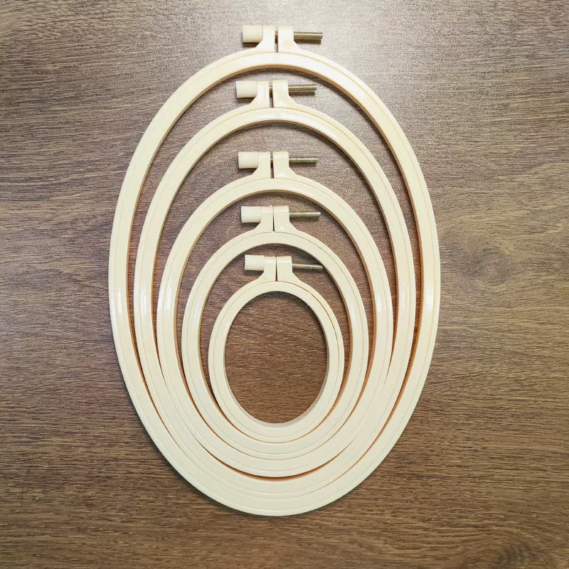 绣绷圈刺绣diy塑料绣棚十字绣椭圆形绣花绷仿竹戳戳乐布手工