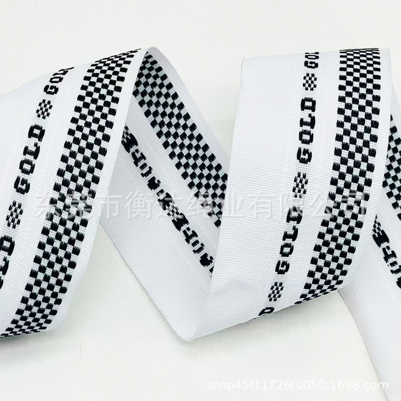 Personalizado poliéster mate jacquard cinturón cinturón libro mochila bolsa raíz de zapatos teléfono móvil colgante llavero cinturón de ropa