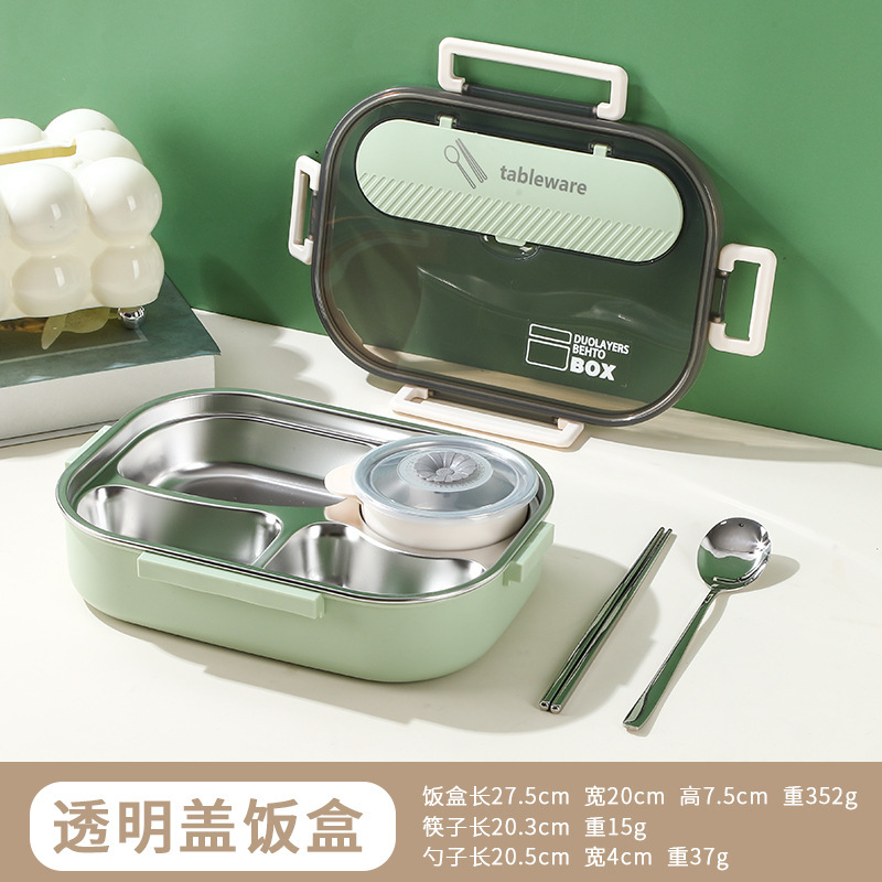 304 ステンレス鋼弁当箱密封されたコンパートメント鮮度保持弁当箱子供、学生、オフィスワーカーのためのポータブル断熱弁当箱|undefined