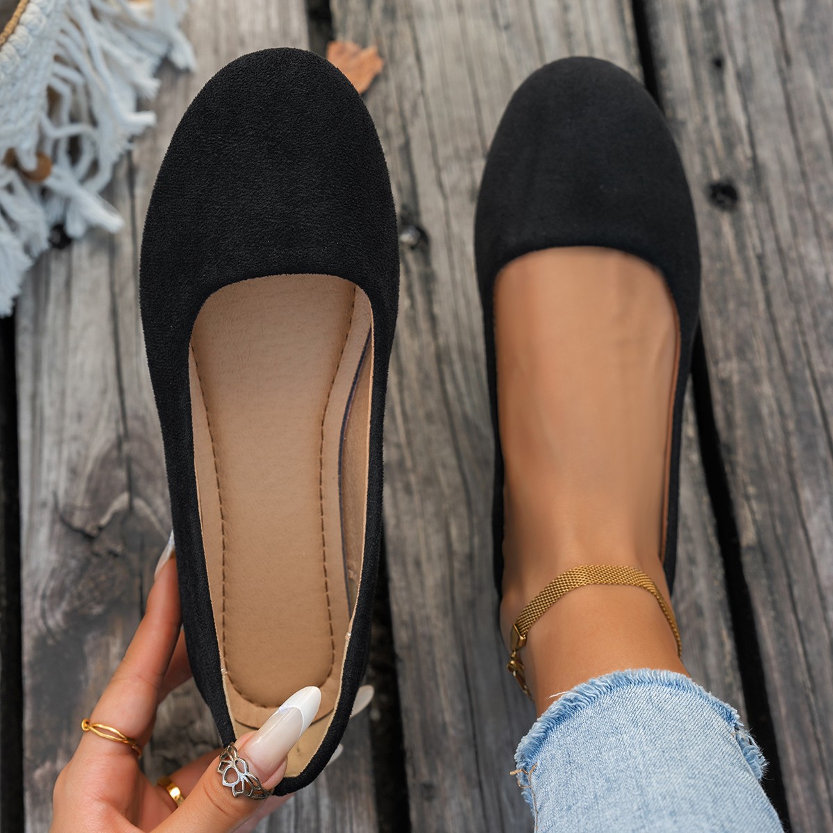 Foreign Trade Large Size Single Shoes 2026 Spring New European and American Style Round Toe Flat Shoes Women's Loafers Sports Casual Women's Shoes