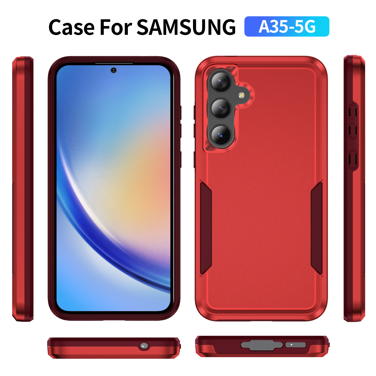 Suitable For Samsung Pioneer A16 Matte Color-blocking S23FE Phone Case S24 Anti-drop S23 Protective Cover Trendy A06_voghion.com
