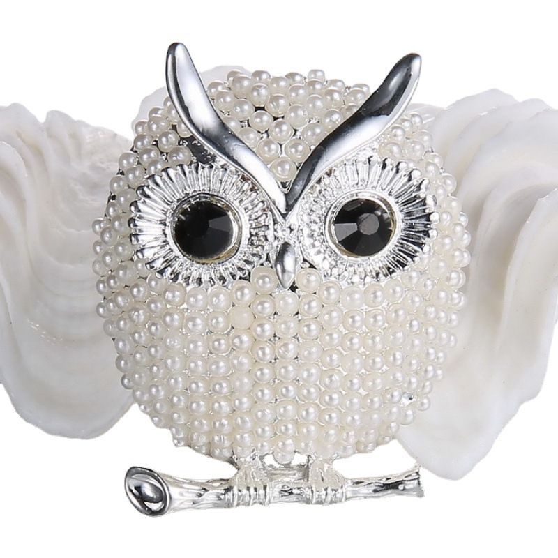 Exquisite Eulenbrosche Mit Perlen Elegantes Tierpin Für Damen_voghion.com