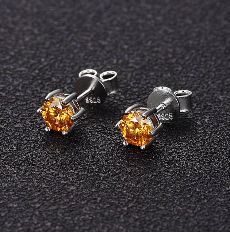 2g Weight 925 Sterling Silver Ear Needle Material Moissanite Inlay Material Ear Studs Classification 1 Pair Quantity Holiday, Daily Occasion 925 Sterling Silver Material Round Pattern All Seasons Season Women's Gender Inlay Design Simple Style Style 1 Pair 925 Sterling Silver Moissanite Moissanite Earrings Round Ear Studs 5