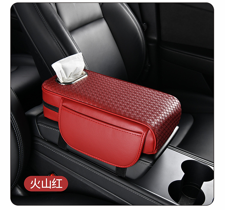 Car Armrest Box Pad, Tissue Box, Central Storage Bag, Storage Specifically for Leather Car Seats, In-Car Storage