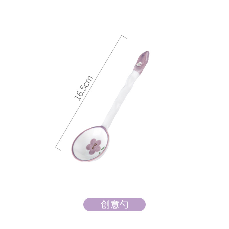 Tazón de cerámica púrpura y traje de plato Hogar Japonés nuevo tazón y plato vajilla fresca inauguración de la casa nuevo tazón de plato y palillos traje