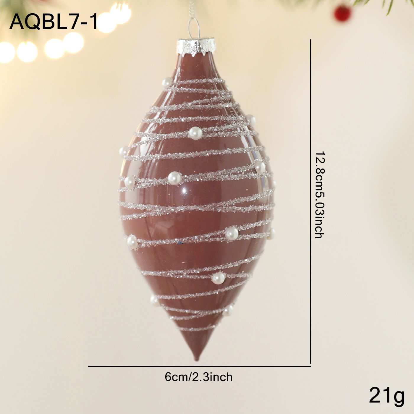 Color transfronterizo bola de vidrio de forma especial gotas brillantes cebolla bola de Navidad colgante árbol de Navidad colgante decoración de bola colgante
