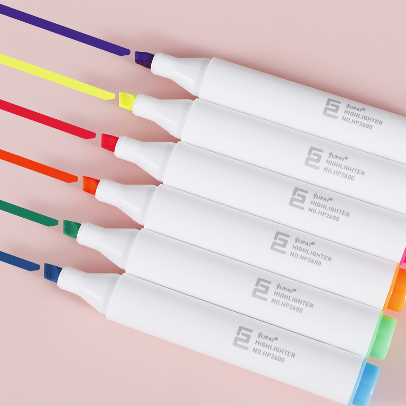 Nuevo recomendar pluma redonda titular fluorescente pluma fluorescente sólido color clave marca trazando cabeza suave marcador pluma