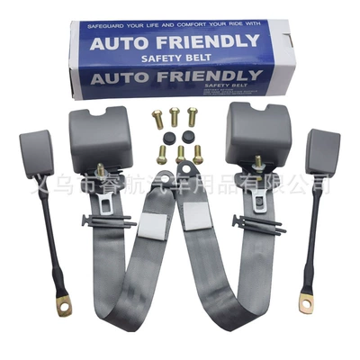 Car driver seat belt Car seat belt - pt-2-3-point-retractor-gray-2-30cm-steel-wire-base-gray-8-screws-box