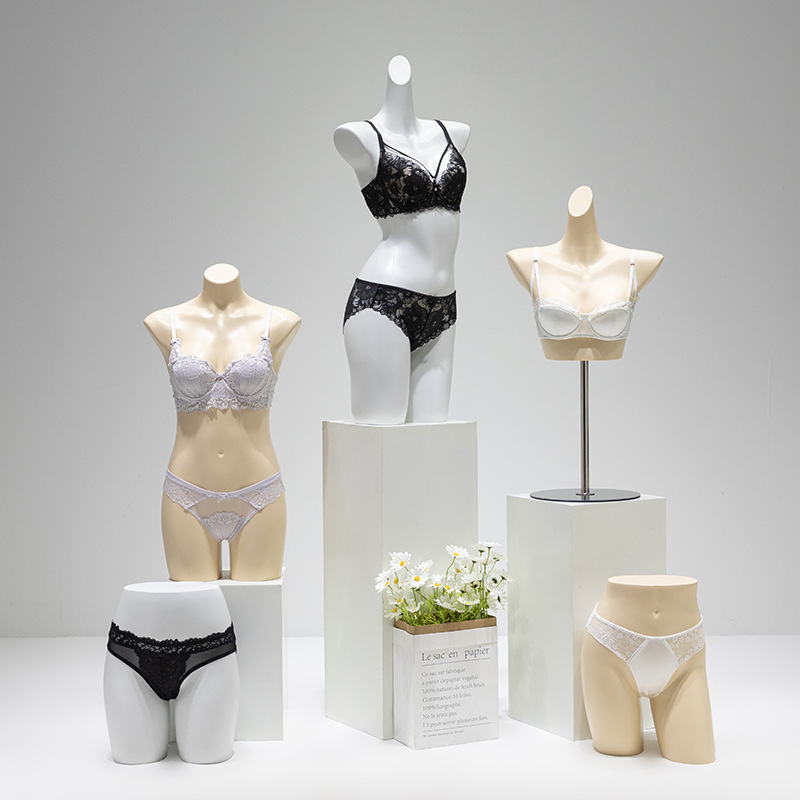 Clothing Store Lingerie Mannequin Props Female Half-Body Push-Up Bra Window Display Mannequin Male Underwear Mannequin Wholesale Velvet