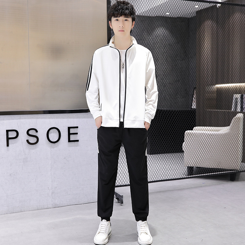 Primavera y otoño traje casual de los hombres moda coreana pantalones de abrigo de moda traje deportivo de dos piezas de moda al por mayor