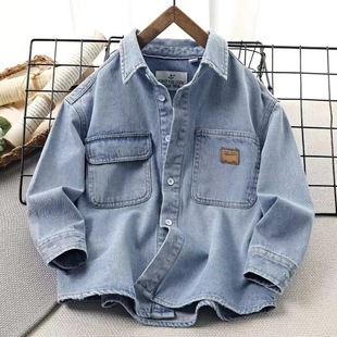 Children's Clothing Boys' Spring Jacket 2025 New Spring and Autumn Stylish Cool Denim Spring Boys' Trendy