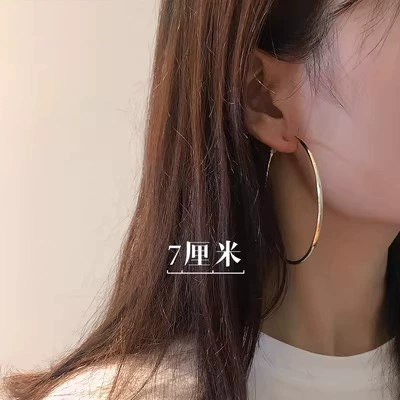 Серебряные серьги S925, булавка, простые элегантные обручи, 3–7 см