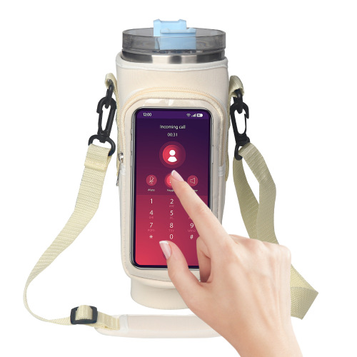 40oz Ice Boss Cup Clear Touchscreen Water Cup Cover with Strap Diving Material Ice Boss Bottle Body Bag Stanley Cup Cover