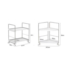 PK7J Multifunctional Desktop Storage Rack Makeup Bathroom Vanity Double Layer Shelf Removable Stationery Organizer