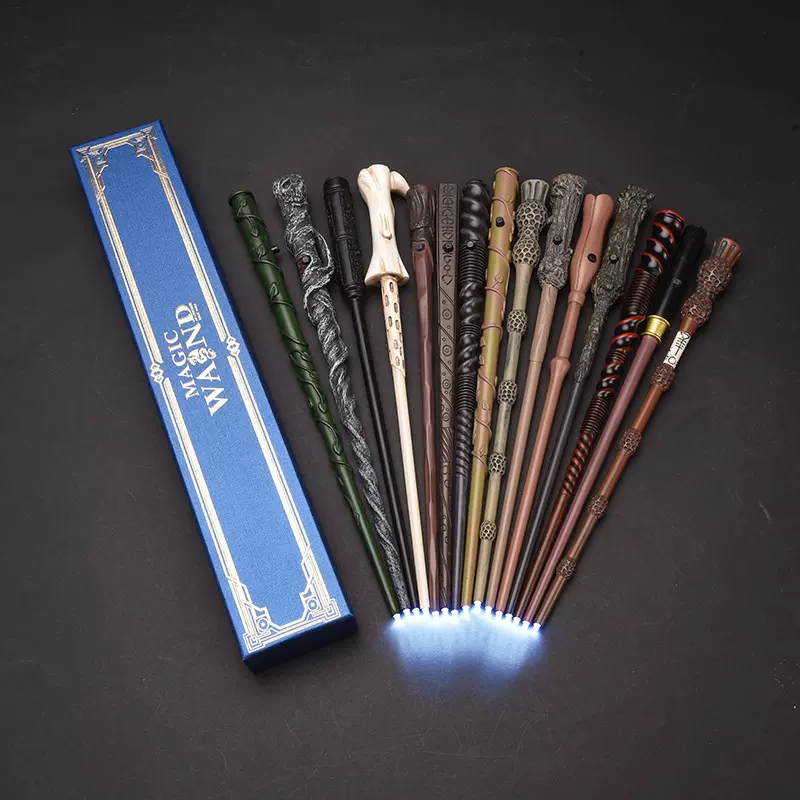 哈利波特电池发光魔杖精雕版发光魔伏地魔魔杖赫敏发光万圣节道具