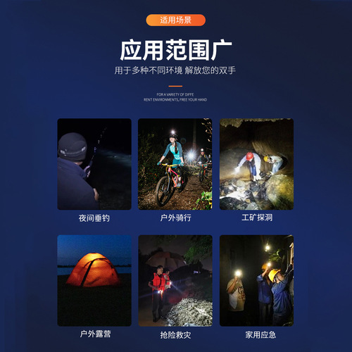 Charging LED lithium headlamp long-lasting outdoor high-intensity lighting headlamp long-range head-mounted flashlight fishing lamp
