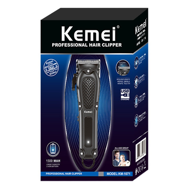Kemei cortadora de cabello eléctrica profesional KM-1071 automática de molienda de aceite cabeza cortadora de cabello eléctrica USB cortadora de cabello peluquería cortadora de cabello doméstica