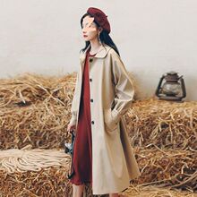 风衣女中长款韩版宽松学生2026新款外套女潮ins秋季大码过膝批发