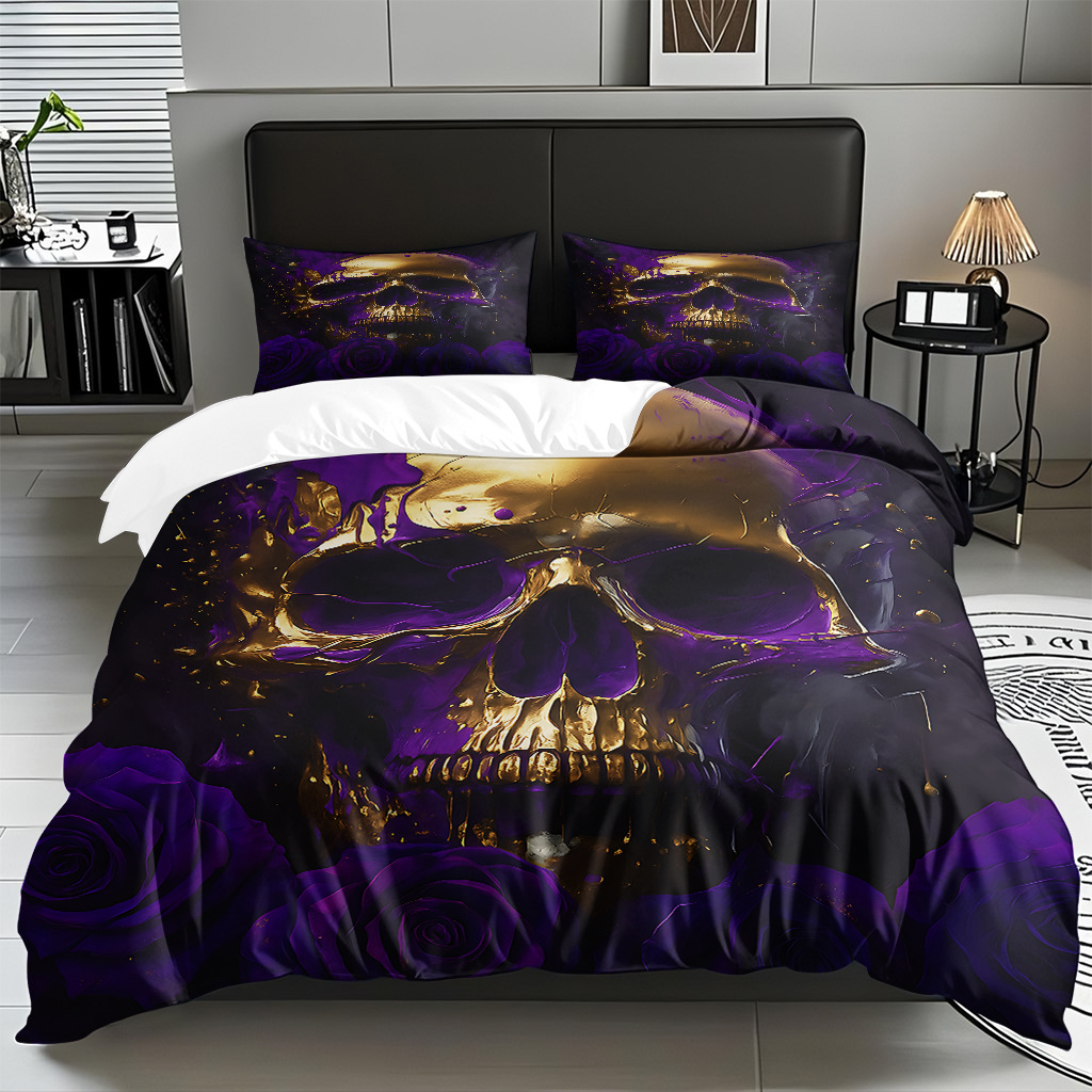 TEMU / JIT transfronterizo hogar cabeza de colcha impresa digital conjunto de edredón abrasivo fuente de ventilación fábrica directa