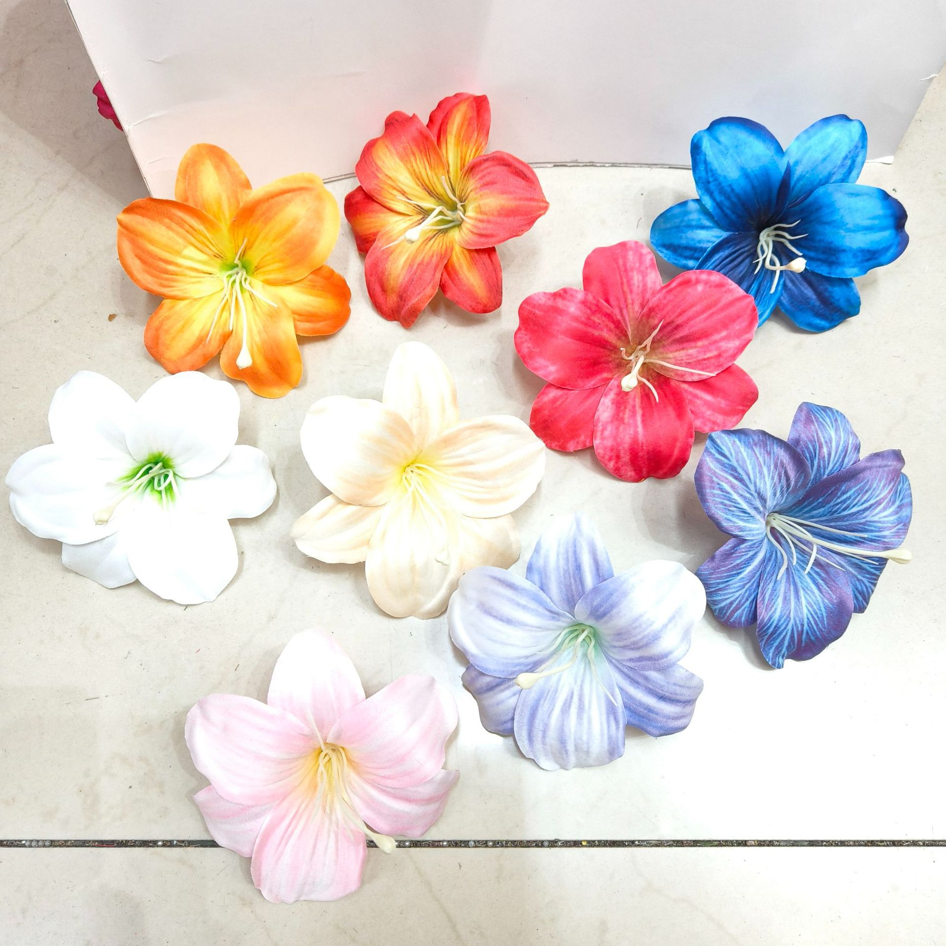 3D打印绢布萱草百合花头婚庆家居装饰花酒店布景手工花艺假花跨境