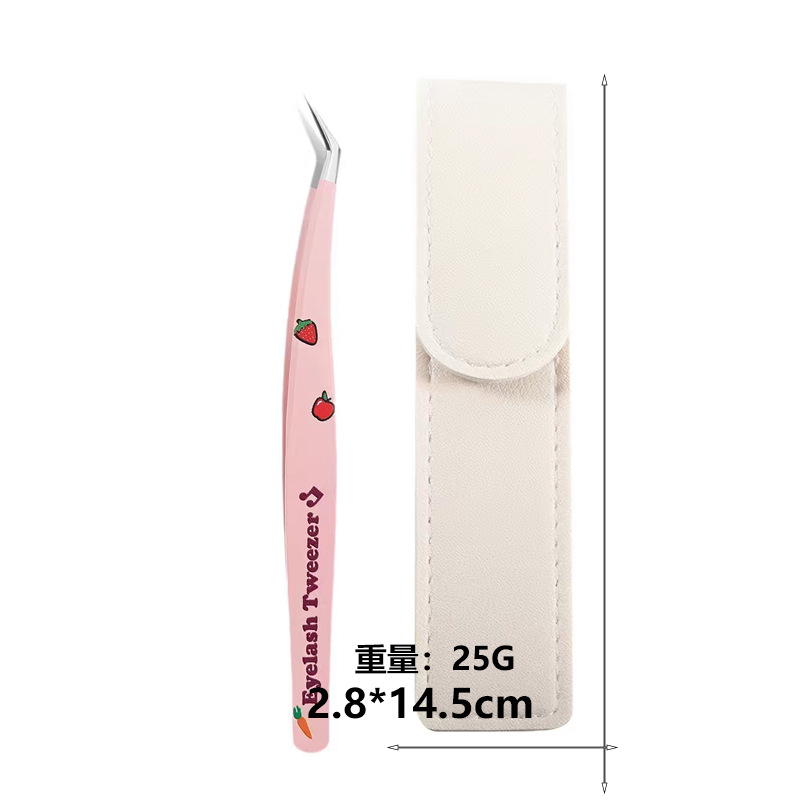 Gold feather clip-pink+leather case