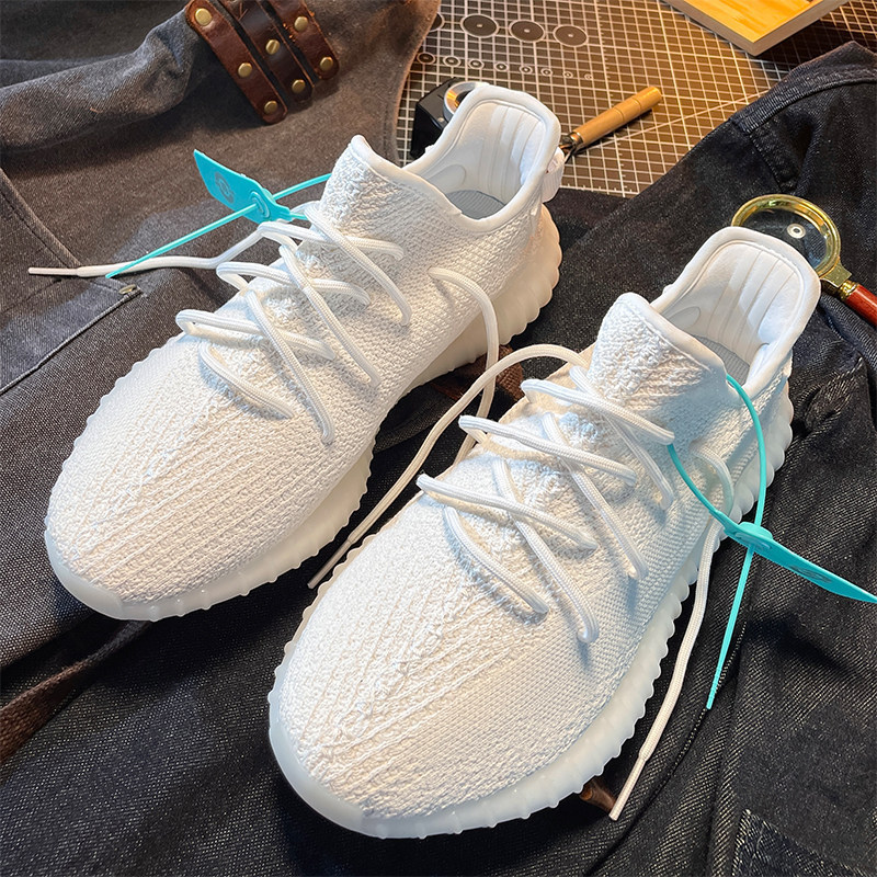 Putian Pure Original Company-Grade Yezi Yeezy Coconut Shoes 350 Pure White Summer Sports Casual Shoes for Men and Women, Couple Models