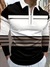 X 75639 Men's Zipper Collar Polo Shirt ��ʿ���I�� �羳�W��