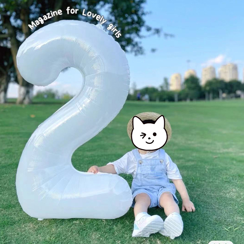 White Number Balloons For Boys' Birthdays Babies' First Birthday Parties Photo Trend Instagram Decorations_voghion.com