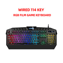 2023新定制114键有线薄膜机械手感电脑键盘支持25键无冲突RGB背光