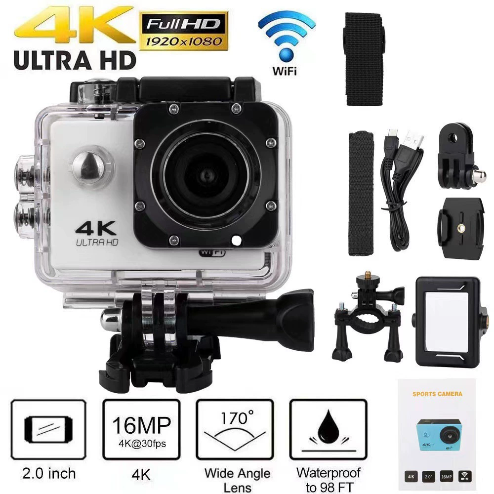 Кросс-граница популярные 4K спортивные камеры HD подводные внешне велосипедные камеры, цифровые спортивные WIFI водонепроницаемые камеры