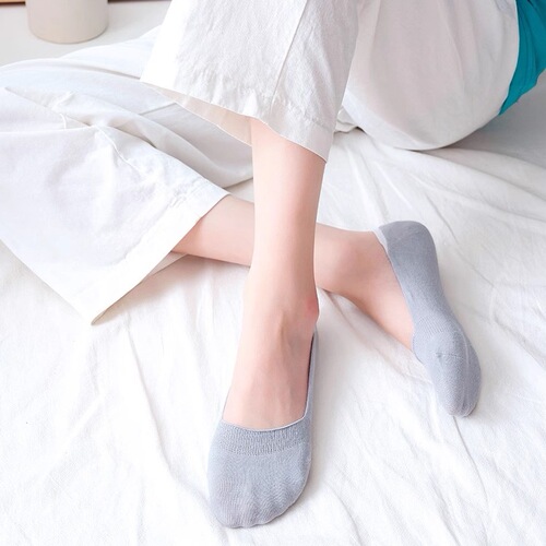 Socks Women's Short Socks Boat Socks Women's Summer Thin Invisible Socks Non-Falling Socks Trendy Summer Shallow Mouth Silicone Non-Slip