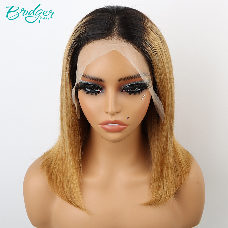 13*4 Splice dvojno vlečno BOB pokrivalo T1B/30 lasulje iz človeških las_voghion.com