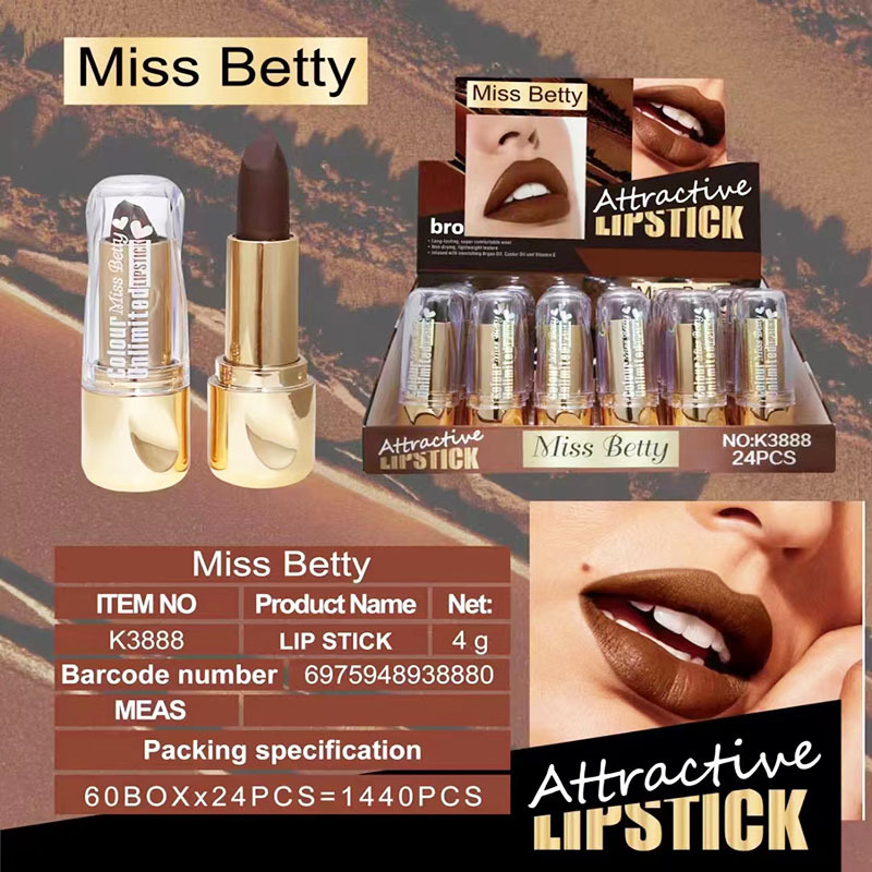 MissBetty comercio exterior transfronterizo exclusivo para Europa y los Estados Unidos chocolate lápiz labial de Navidad lápiz labial negro lápiz labial de Halloween